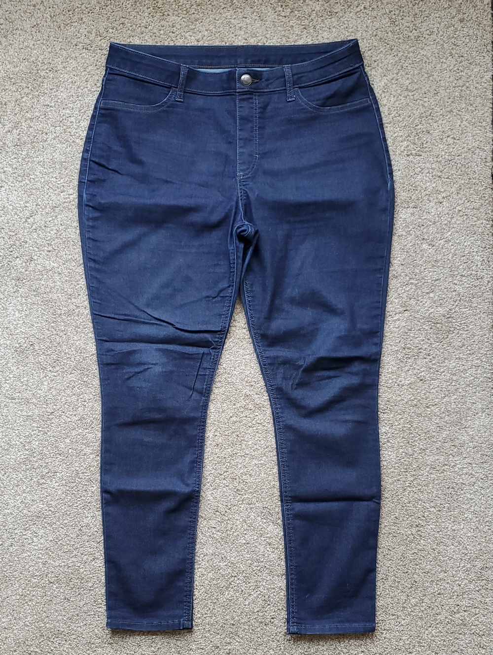 Rider's By Lee Pull On Stretchy Dark Wash Denim Skinny Jeans Women's Large